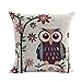 niceEshop(TM) Cute Home Style Owl Soft Linen Pillowcase Square Decorative Throw Pillow Case Cushion Cover,Colorful