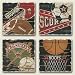 Sports Assorted Tumbled Stone Coaster Set of 4 by Highland Graphics