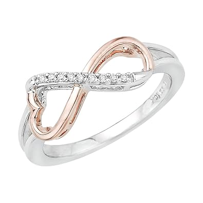 Diamond heart infinity ring