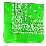 Paisley Cotton Bandana Neon Green