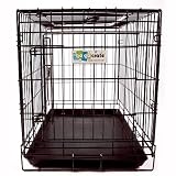 36 GoGo Spring Latch Double Door Black Epoxy Folding Wire Crate