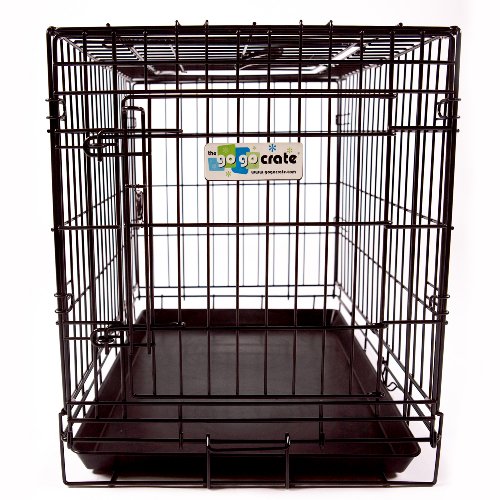 Childrens Toyshop  Pet Supplies : 48" GoGo Spring Latch Double Door Black Epoxy Folding Wire Crate