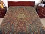Beaded Cashmere Queen Coverlet Bedspread Indian Bedding