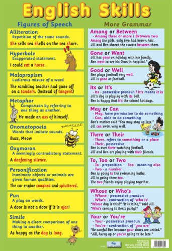 Childrens Toyshop  Third Party New : English Skills - Educational Poster Chart (40x60cm)