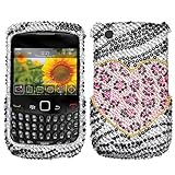 Playful Leopard Diamante Phone Protector Cover for RIM BlackBerry 8520 (Cur ....