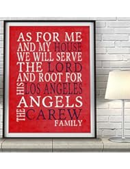 Guild Product: Los Angeles Angels Anaheim baseball inspired Art Print, As for me and my House Parody, Custom & Personalized, UNFRAMED, Christmas, Fathers Day, Gift for him, All Sizes