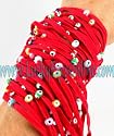 Red Velvet Evil Eye String Bracelet with Multicolor Beads