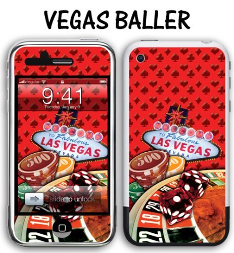 New Apple iPhone 2g, 3g, 3gs Designer Skin Sticker With Matching Digital Wallpaper - Vegasballer Red