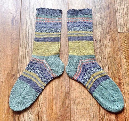Hand Knit Cotton Unisex Mens/Women's Custom Size Stripy Summer Socks 6 colours