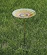 Bold Sunflower Glass Birdbath