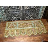 Vegas gold Beads Sari Toran Wall Tapestry Topper Valance Free Shipp