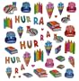 43 tlg. Set Sticker / Aufkleber - Schulanfang Schult�te Stifte Schulbeginn Ranzen Schule ABC Hefte