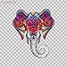 Decals Vinyl Sticker Colorful Elephant Car Window Wall Art Decor Doors Helmet Truck Motorcycle Note Book Mobile Laptop Size: 5 X 4.3 Inches Vinyl color print