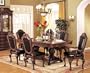 7pc Formal Dining Table & Chairs Set Brown Finish