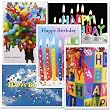 Birthday Greeting Card Assortment, 2 each of 5 different designs, box of 10 cards & envelopes