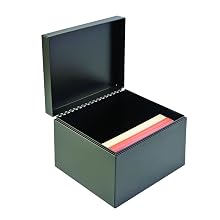 STEELMASTER Steel Card File Box, Fits 6 x 9 Index Cards, 900 Card Capacity, 9 x 7 x 8.5 Inches, Black (263869BLA)