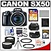 Canon PowerShot SX50 HS Digital Camera (Black) with 16GB Card + Case + Battery + Tripod + 2 Lens Set + 3 UV/FLD/CPL Filters + Hood + Accessory Kit