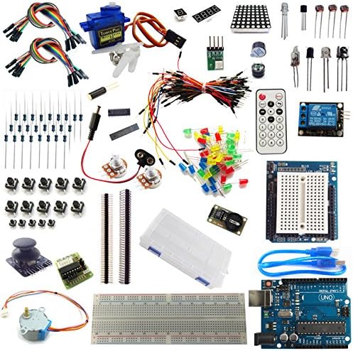Soloautumn UNO R3 Starter Ultimate Kit,Dot Matrix Breadboard,1602 LCD Servo DS1302 For Arduino DIY Maker