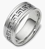 Platinum 8mm Designer Comfort Fit Wedding Band Ring