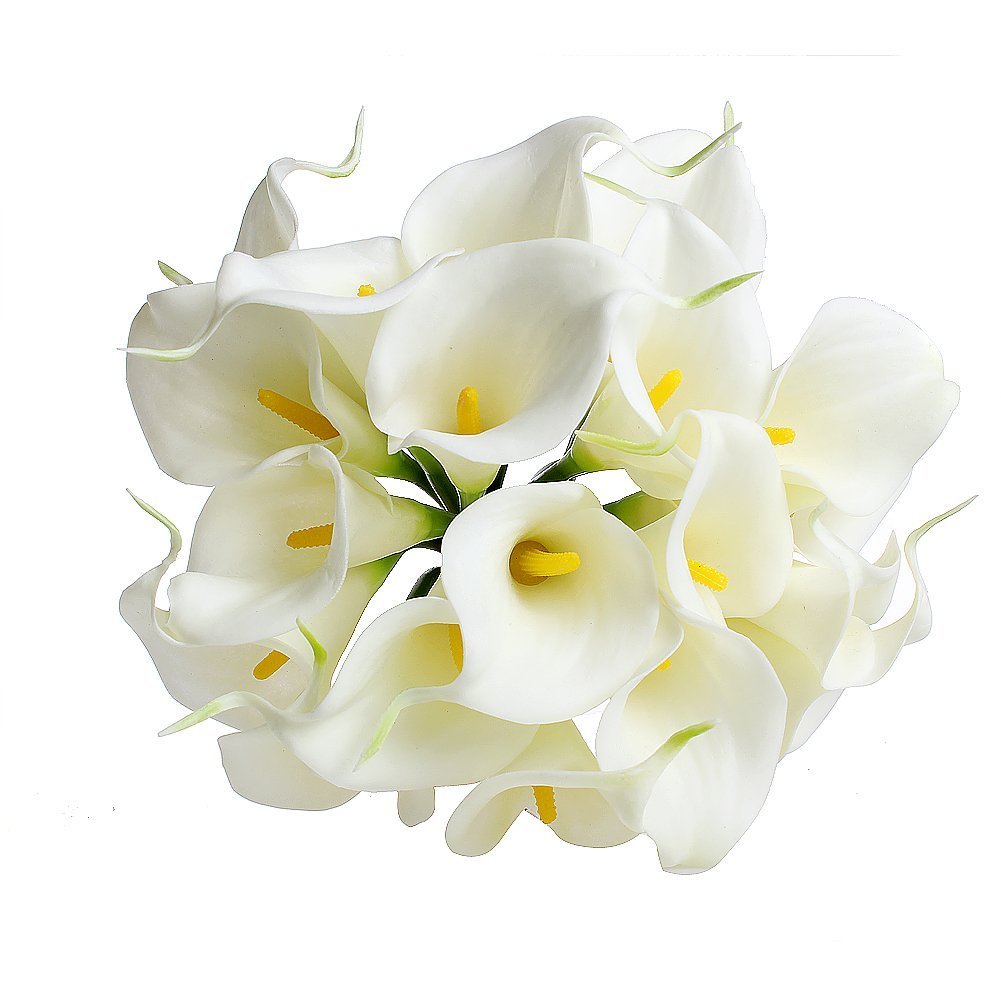 Cozyswan 20Pcs Calla Lily Bridal Wedding Bouquet Head Latex Real Touch Flower.. 15 61QePCizPPL