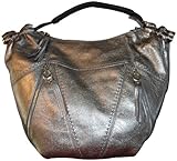 Women's B Makowsky Leather Purse Handbag Tote Michelle Pewter