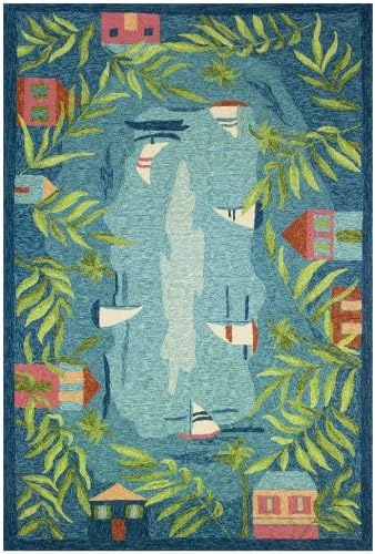 Homefires Sail Away Indoor Hand Hooked Area Rug, 8 by 10-Feet