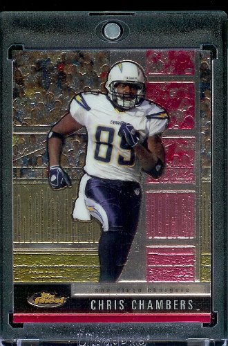 2008 Topps Finest Football Card - Chris Chambers / San Diego Chargers / NFL Trading Card in Protective Display Case!