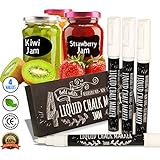 White Chalk Markers Set of 4 - Fine 3mm Reversible Tip - Chalkboard Pen or Glass Marker for Back to School Classroom Organization, Window Decor & More - Dust Free Liquid Chalk - 100% Quality Guarantee