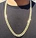 Men's Hip-Hop 30 Inch 14k Gold Plated Cuban Link Curb Chain Necklace with Diamond Heavy Cuts By Naivo-LSDMY Store