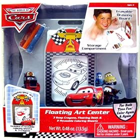 Disney Cars Bath Tub Floating Art Center (3 Crayons, Floating Desk, 2 Reusable Coloring Sheets) by