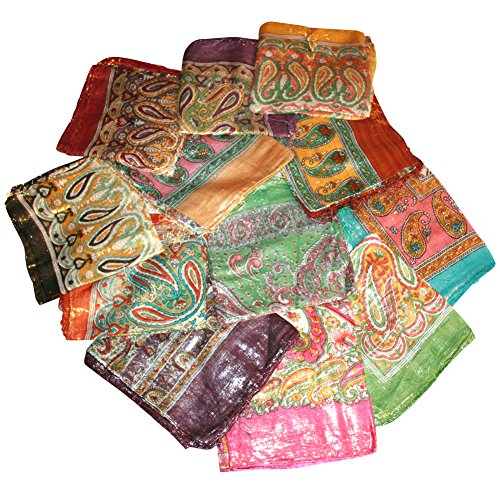 Lot Golden Head Chemo Fashionable Cotton Scarf - Paisley Print - Hippie Style