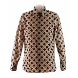 Fendi - Black and beige woven print Fendi sport shirt with Fendi trademark engravings