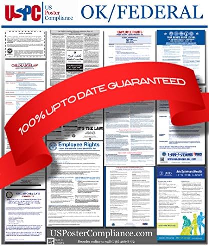 2016 Oklahoma OK State and Federal all in one Labor Law Poster for Workplace Compliance GREEN