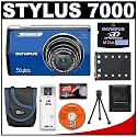Olympus Stylus 7000 12MP Digital Camera (Blue) with 7x Optical Zoom + 2GB xD Card + Spare Li-42B Battery + Case + Cameta Bonus Accessory Kit