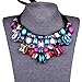 Colorful Rhinestone Geometric Beaded Bib Choker Collar Fashion Necklace Women