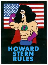 Howard Stern Rules - Cartoon Howard with USA Flag - Sticker / Decal
