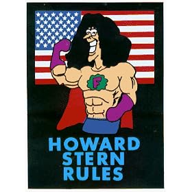 Howard Stern Rules - Cartoon Howard with USA Flag - Sticker / Decal