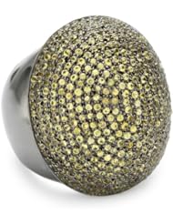 Shery Shabani "Red Carpet" Yellow Sapphire Gold and Silver Ring, Size 7