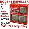 Ultrasonic Rodent Repeller Direct Plug In: Save with Set of 3 Single Speaker Units with Unique SWEPT Frequency