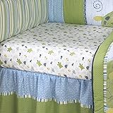 CoCaLo Turtle Reef Crib Fitted Sheet, Aqua/Green