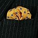 HISDERN Men's Floral Pocket Square Handkerchief Yellow / Blue