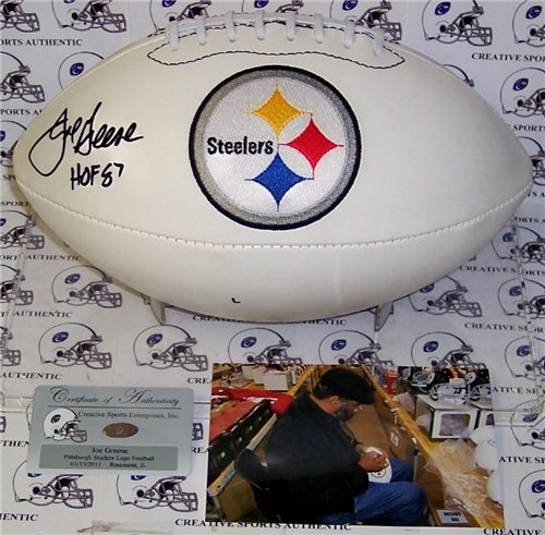 Joe Greene Autographed/Hand Signed Pittsburgh Steelers Logo Football