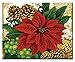 CounterArt Glass Cutting Board, 14-7/8 by 11-3/4-Inch, Poinsettias and Pinecones