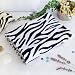 [Animal Zebra - White] Coral Fleece Throw Blanket (59.1 by 78.7 inches)