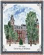 Univ of Arkansas Old Main Throw - 70 x 54 Blanket/Throw - Arkansas Razorbacks