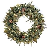 30 Green River Spruce Pre-Lit Artificial Christmas Wreath - Clear Lights