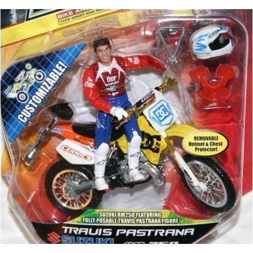 TRAVIS PASTRANA ROAD CHAMPS ACTION FIGURE SUZUKI RM MX MOTO