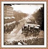 Civil War Photo (M): Washington D.C. Group of ambulances followed by band and infantry units on Pennsylv