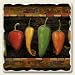 Cantina Chili Peppers Absorbent Tumbled Stone Trivet