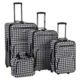 Rockland Kensington Luggage Set - Black/ White (4 pc)